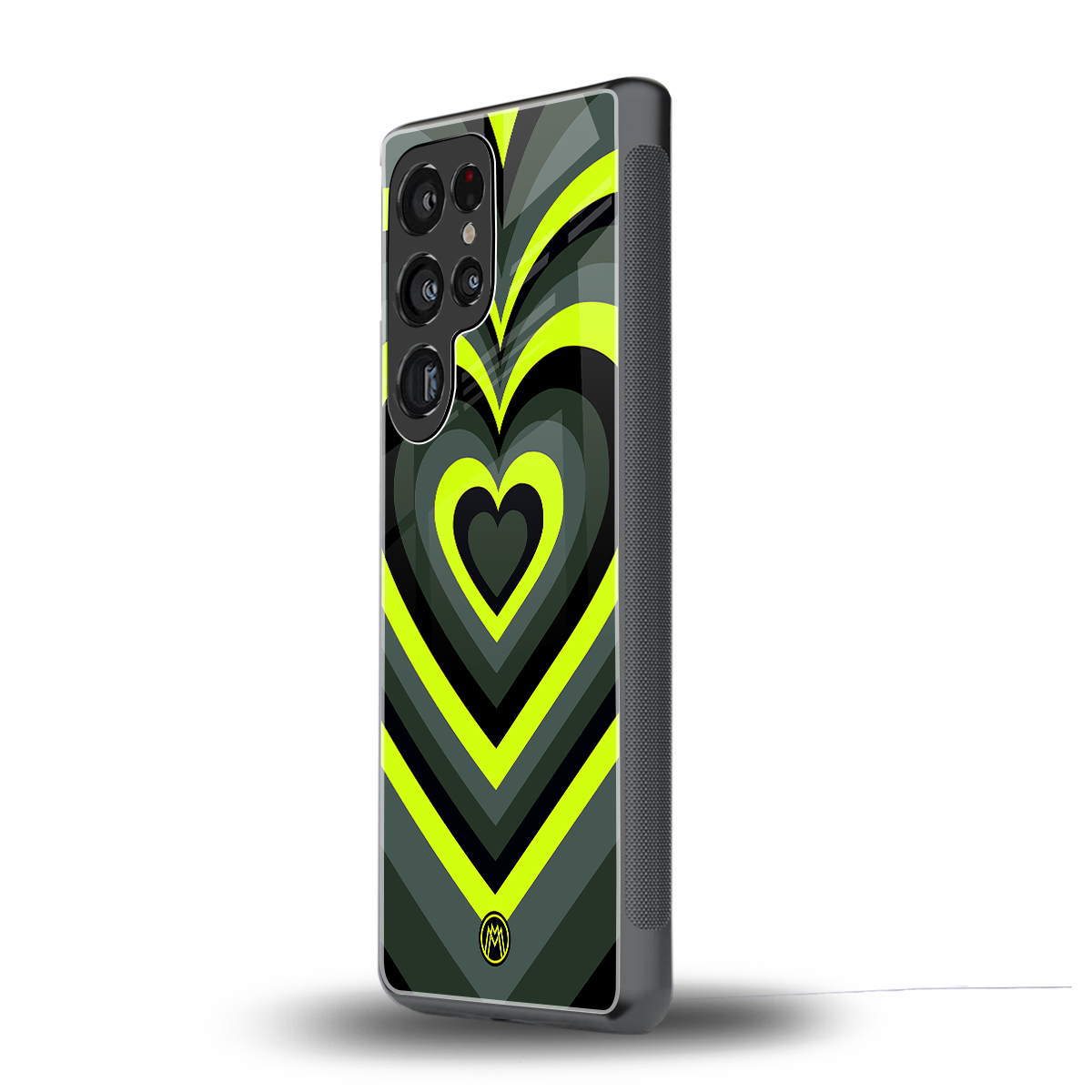 y2k emerald green hearts back phone cover | glass case for samsung galaxy s25 ultra