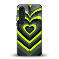 y2k emerald green hearts back phone cover | glass case for samsung galaxy s24 fe