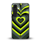 y2k emerald green hearts back phone cover | glass case for samsung galaxy s24 fe