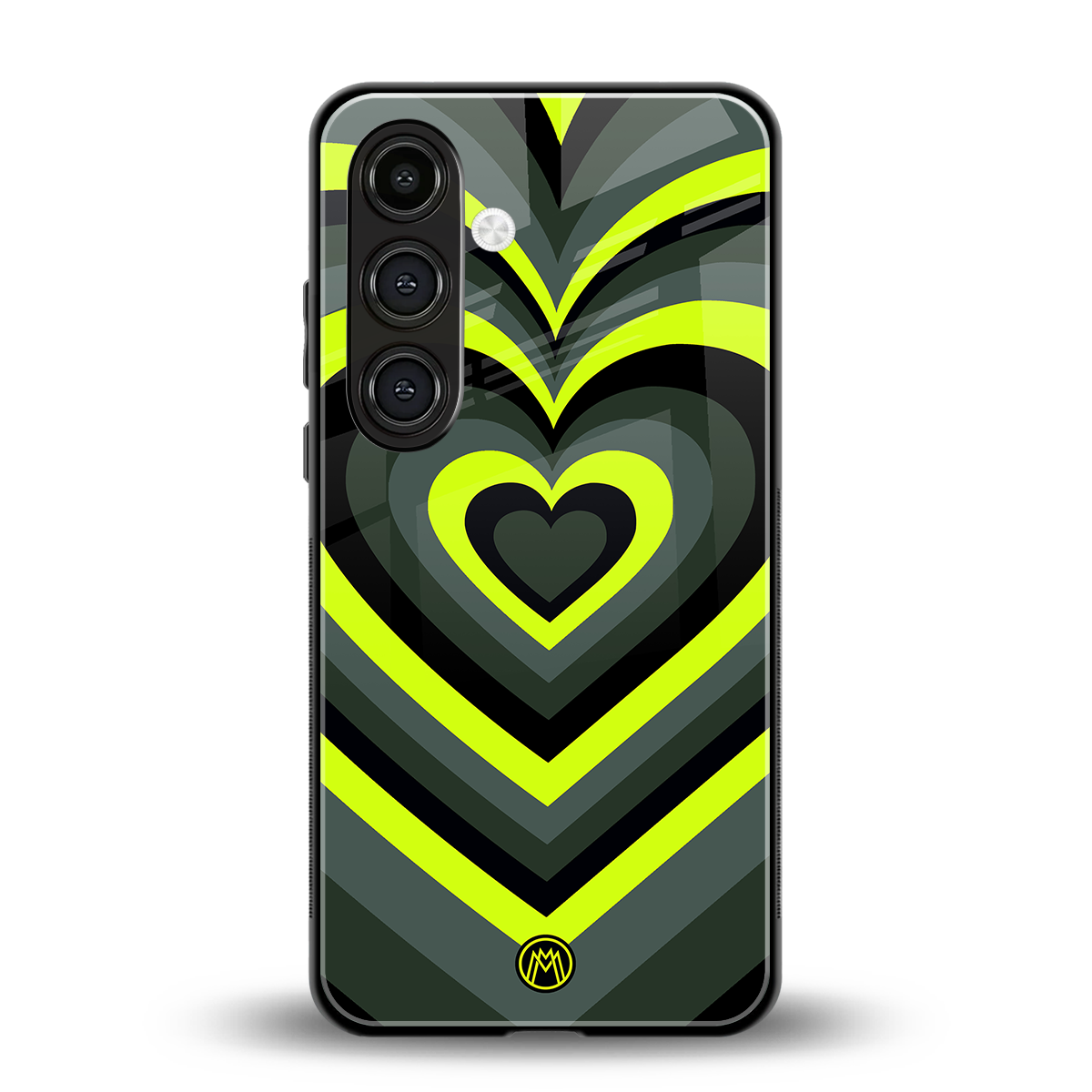 y2k emerald green hearts back phone cover | glass case for samsung galaxy s23