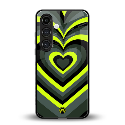 y2k emerald green hearts back phone cover | glass case for samsung galaxy s23