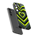 y2k emerald green hearts back phone cover | glass case for samsung galaxy s25 plus