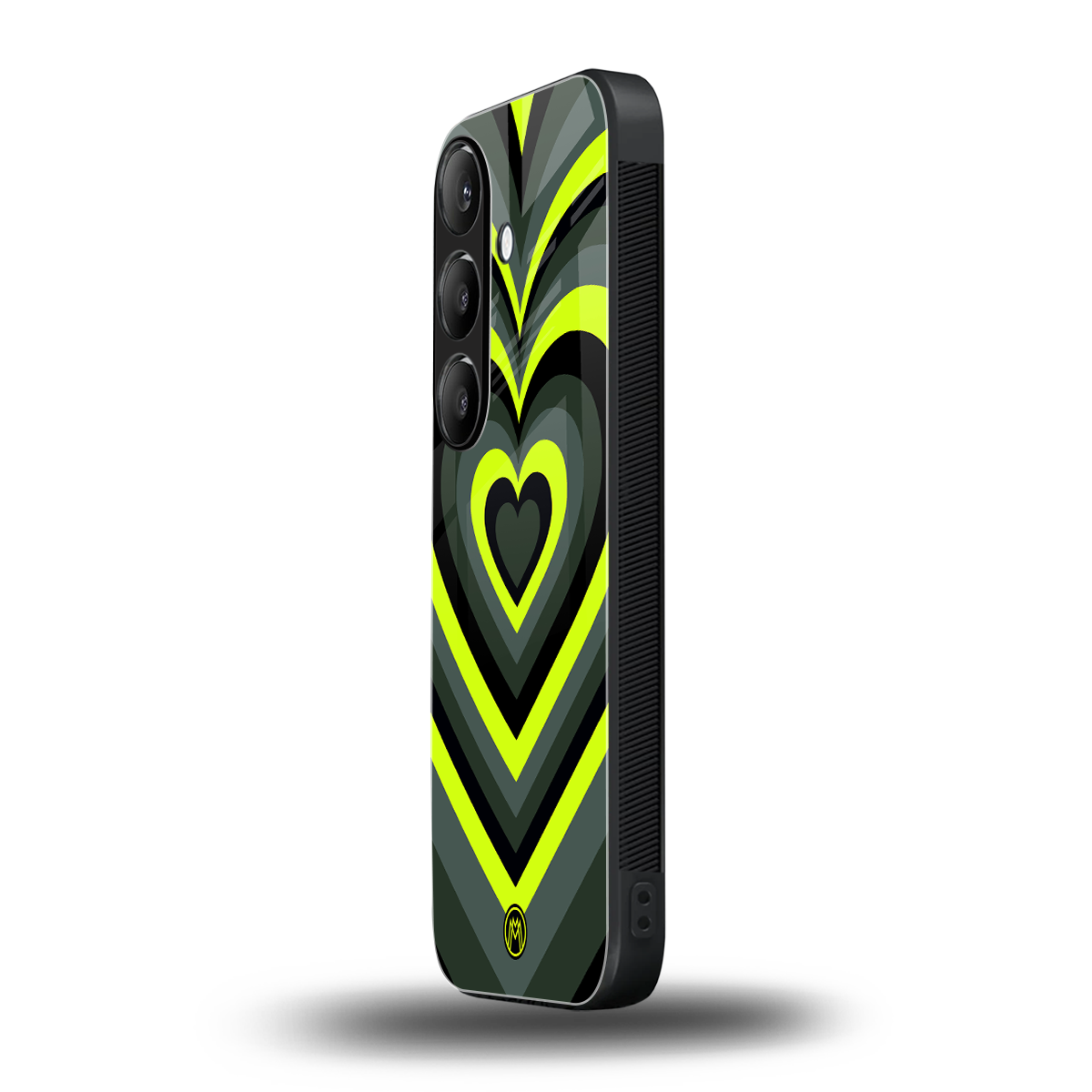 y2k emerald green hearts back phone cover | glass case for samsung galaxy s25 plus