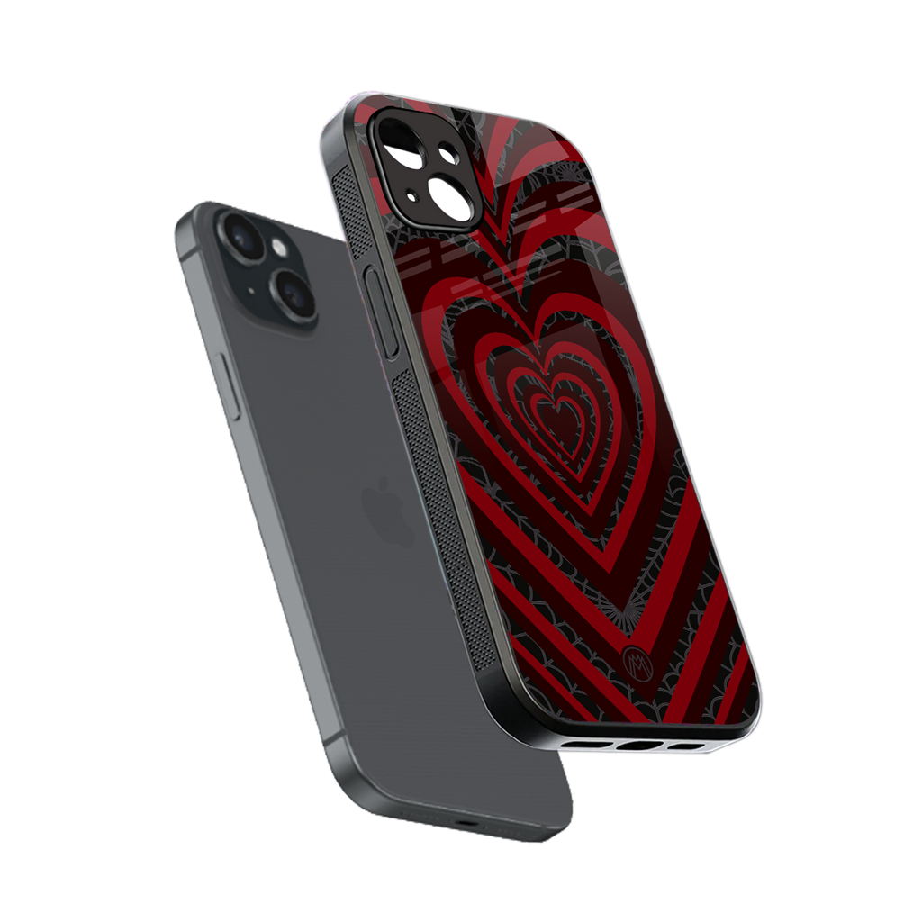 y2k hearts x spider back phone cover | glass case for iphone 15 plus