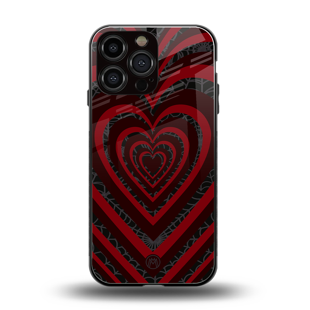 y2k hearts x spider back phone cover | glass case for iphone 15 pro max