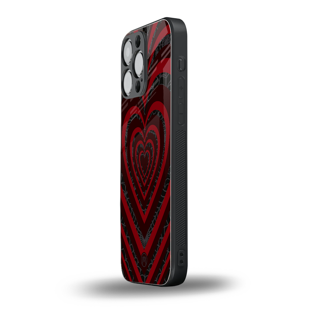 y2k hearts x spider back phone cover | glass case for iphone 15 pro max