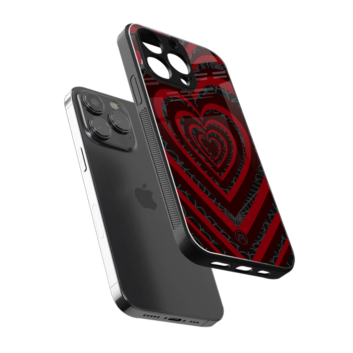 y2k hearts x spider back phone cover | glass case for iphone 14 pro