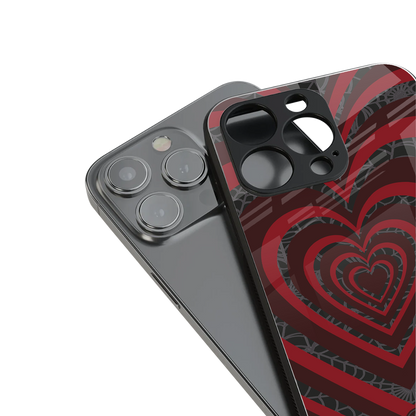 y2k hearts x spider back phone cover | glass case for iphone 14 pro max