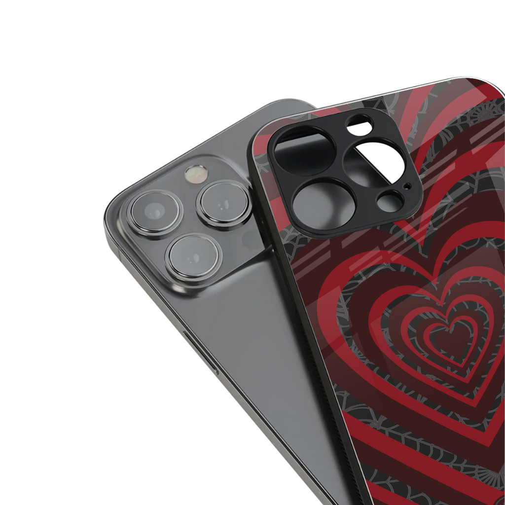 y2k hearts x spider back phone cover | glass case for iphone 16 plus