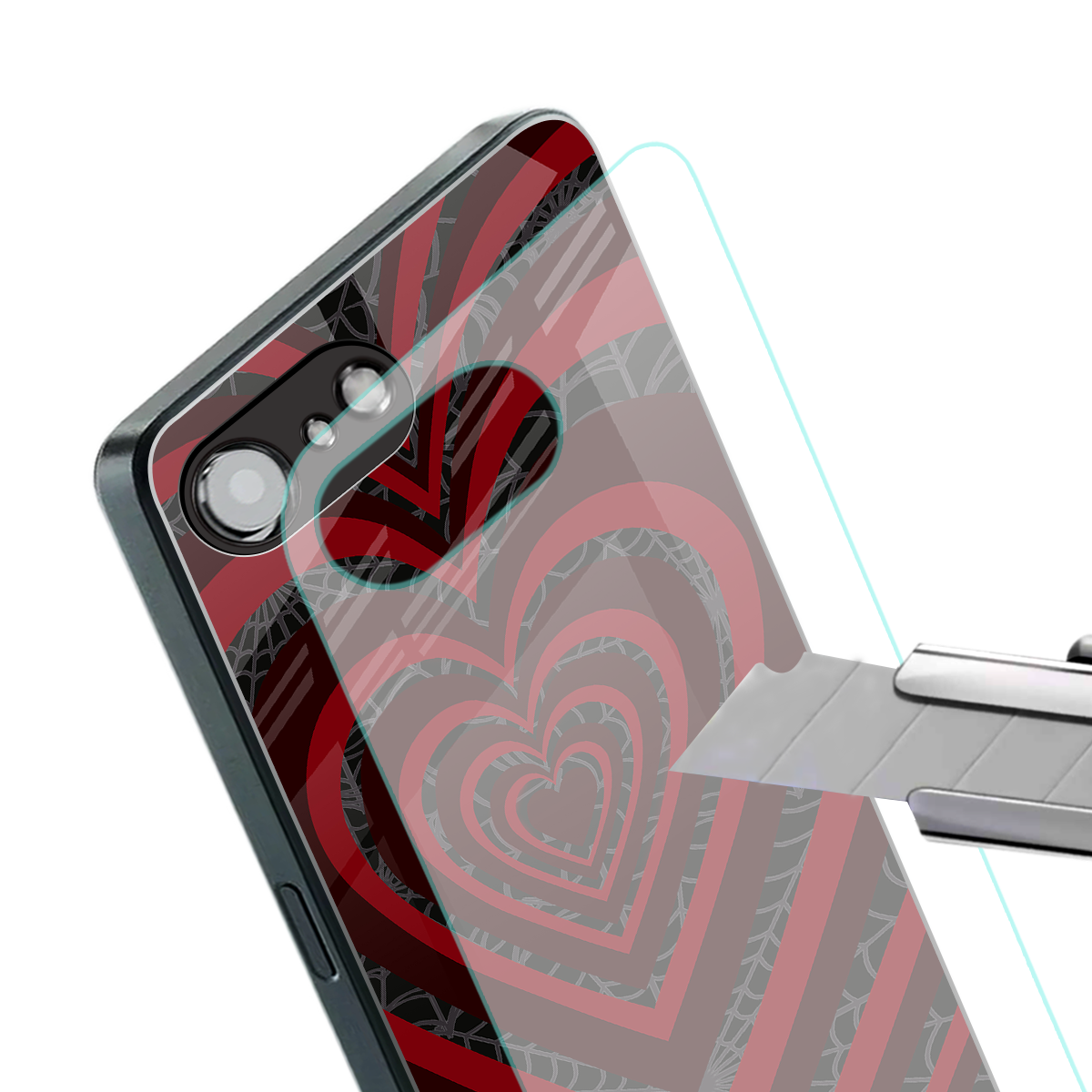 y2k hearts x spider back phone cover | glass case for iphone 16e