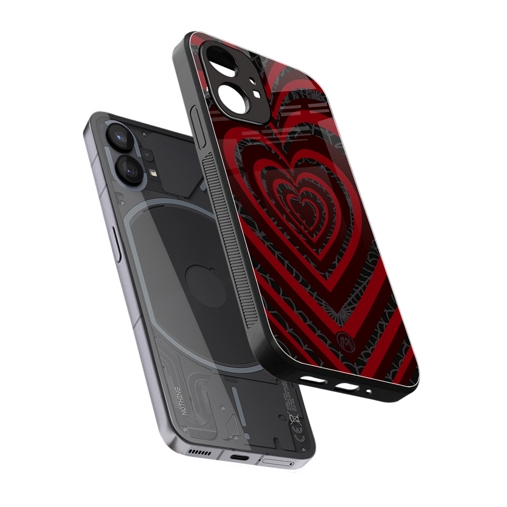 y2k hearts x spider back phone cover | glass case for nothing phone 1
