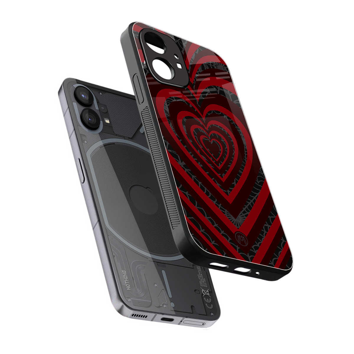 y2k hearts x spider back phone cover | glass case for nothing phone 1