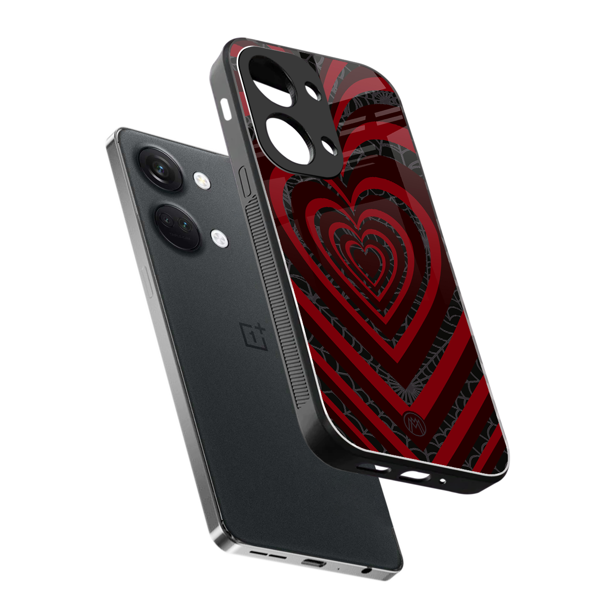 y2k hearts x spider back phone cover | glass case for oneplus nord 3