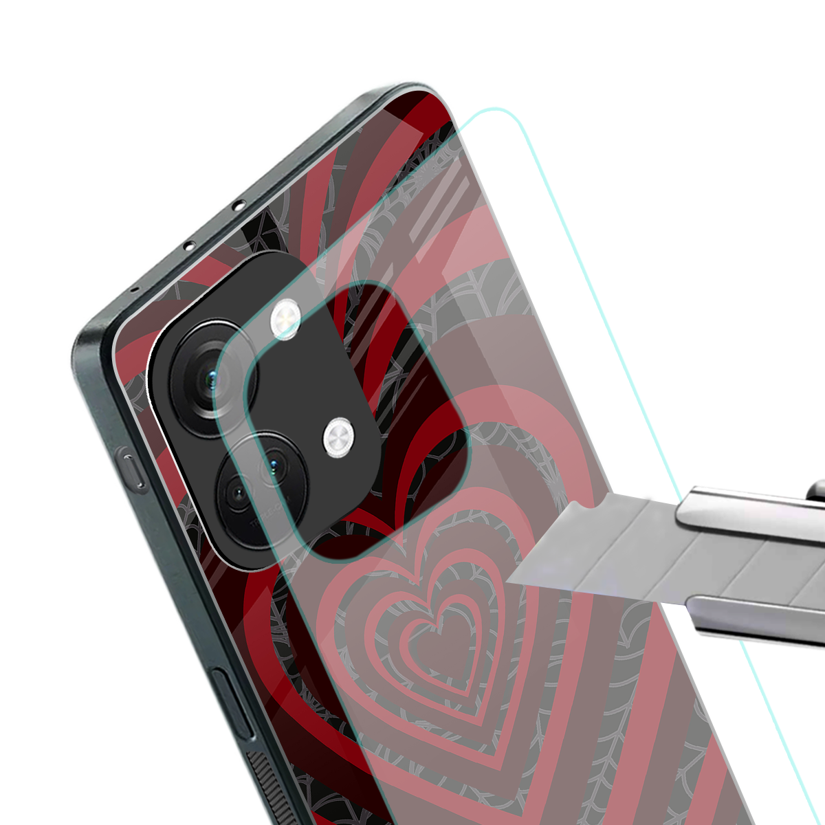 y2k hearts x spider back phone cover | glass case for oneplus nord 3