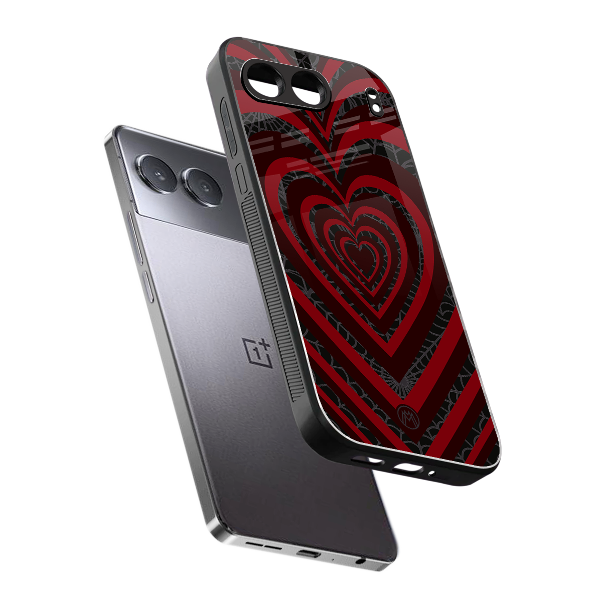 y2k hearts x spider back phone cover | glass case for oneplus nord 4
