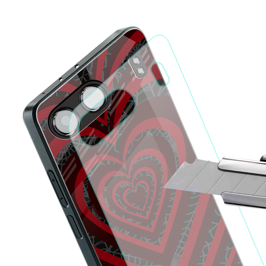 y2k hearts x spider back phone cover | glass case for oneplus nord 4