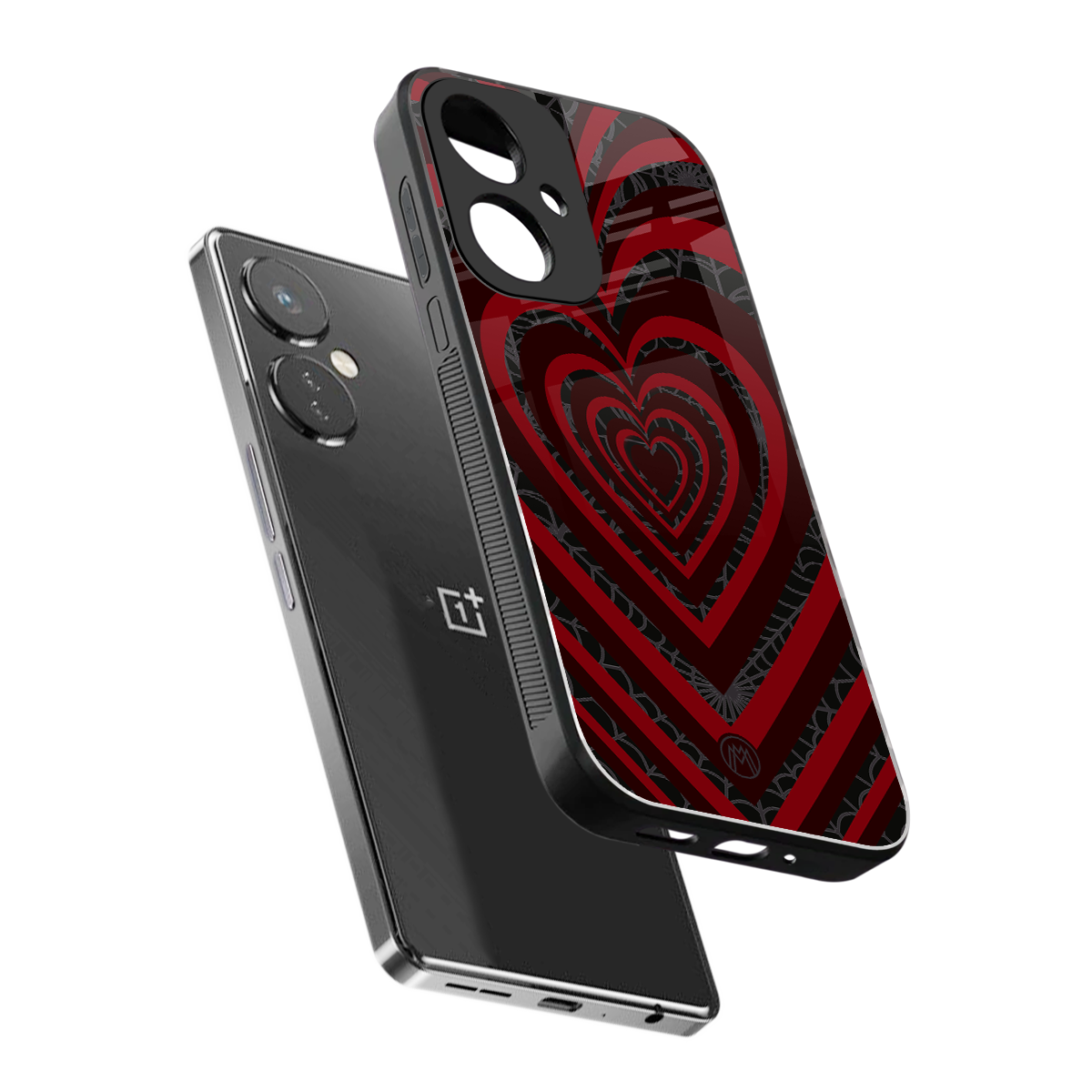 y2k hearts x spider back phone cover | glass case for oneplus nord ce 3