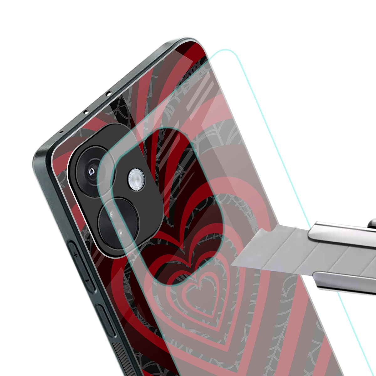 y2k hearts x spider back phone cover | glass case for oneplus nord ce 3