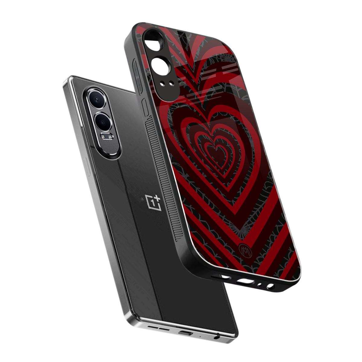 y2k hearts x spider back phone cover | glass case for oneplus nord ce 4 lite