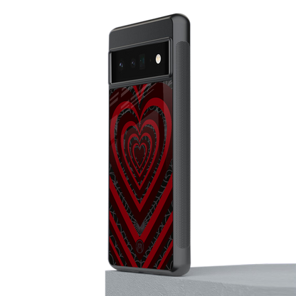 y2k hearts x spider back phone cover | glass case for google pixel 6 pro