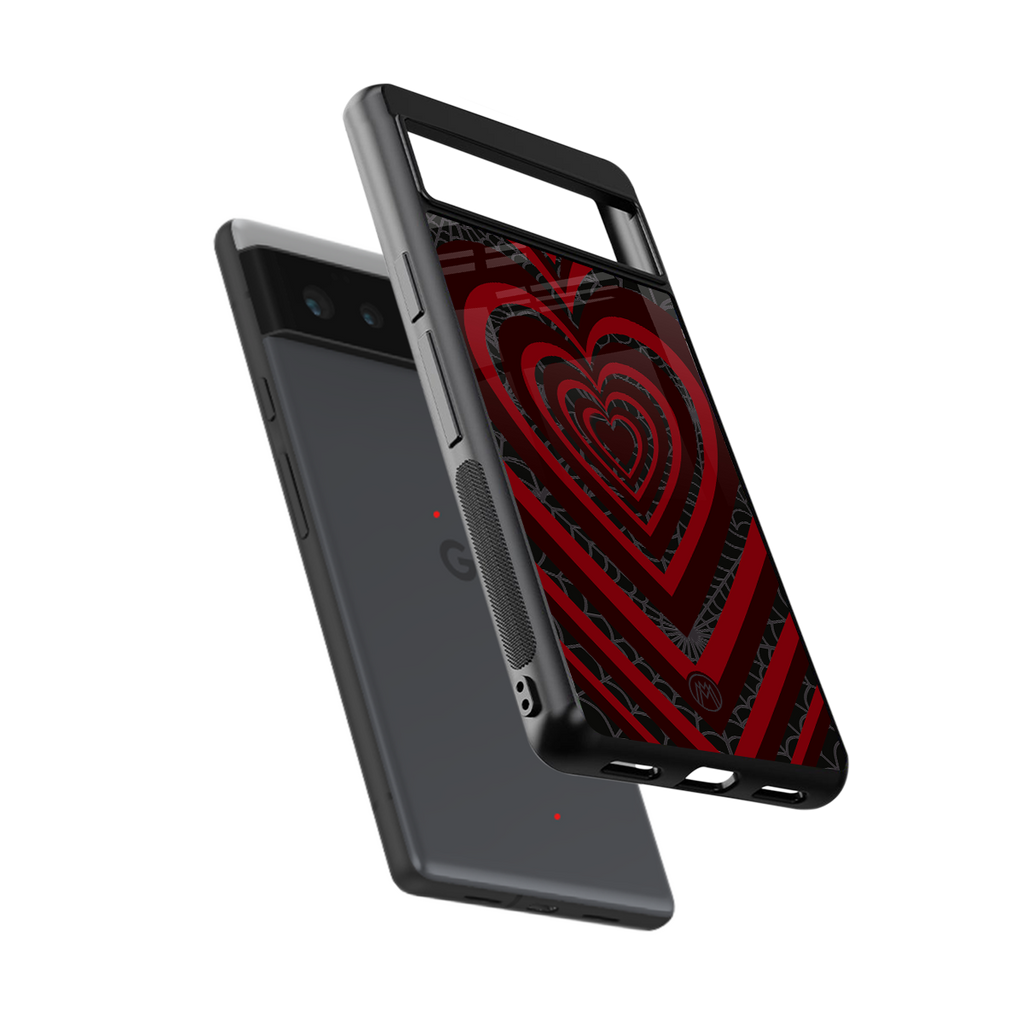 y2k hearts x spider back phone cover | glass case for google pixel 6