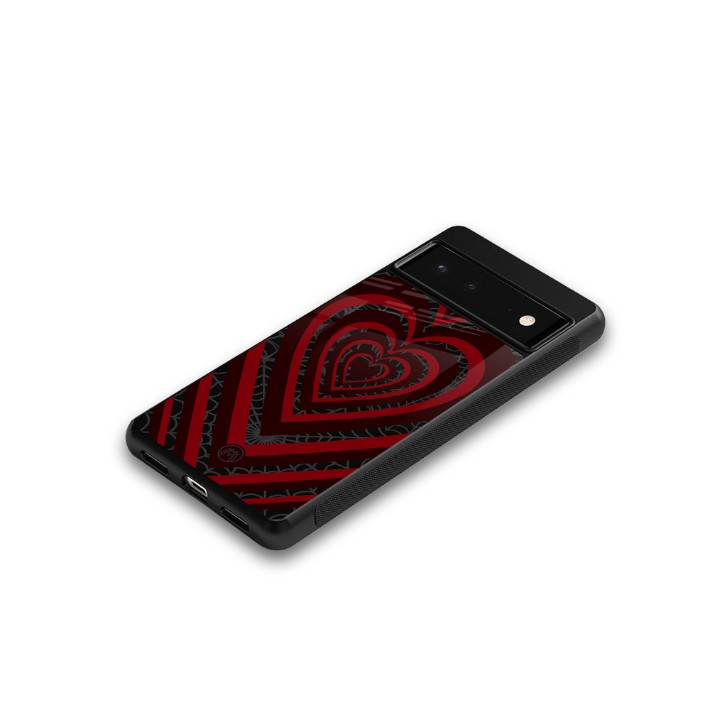 y2k hearts x spider back phone cover | glass case for google pixel 6