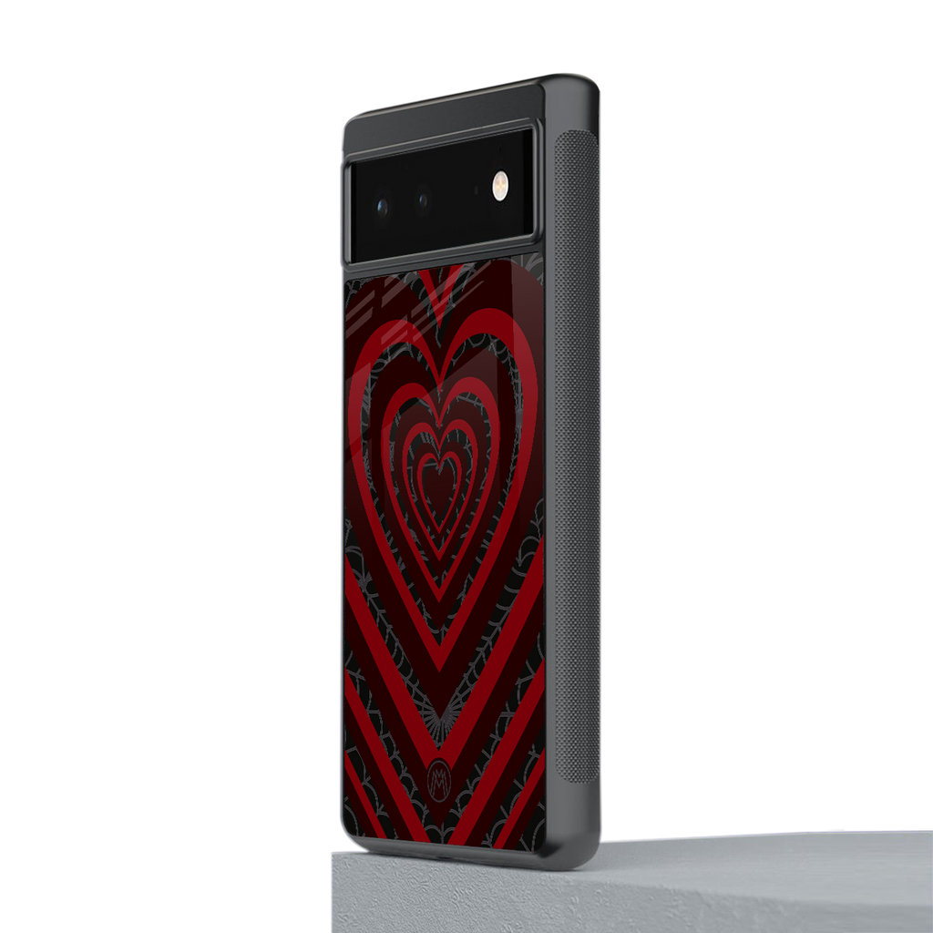 y2k hearts x spider back phone cover | glass case for google pixel 6