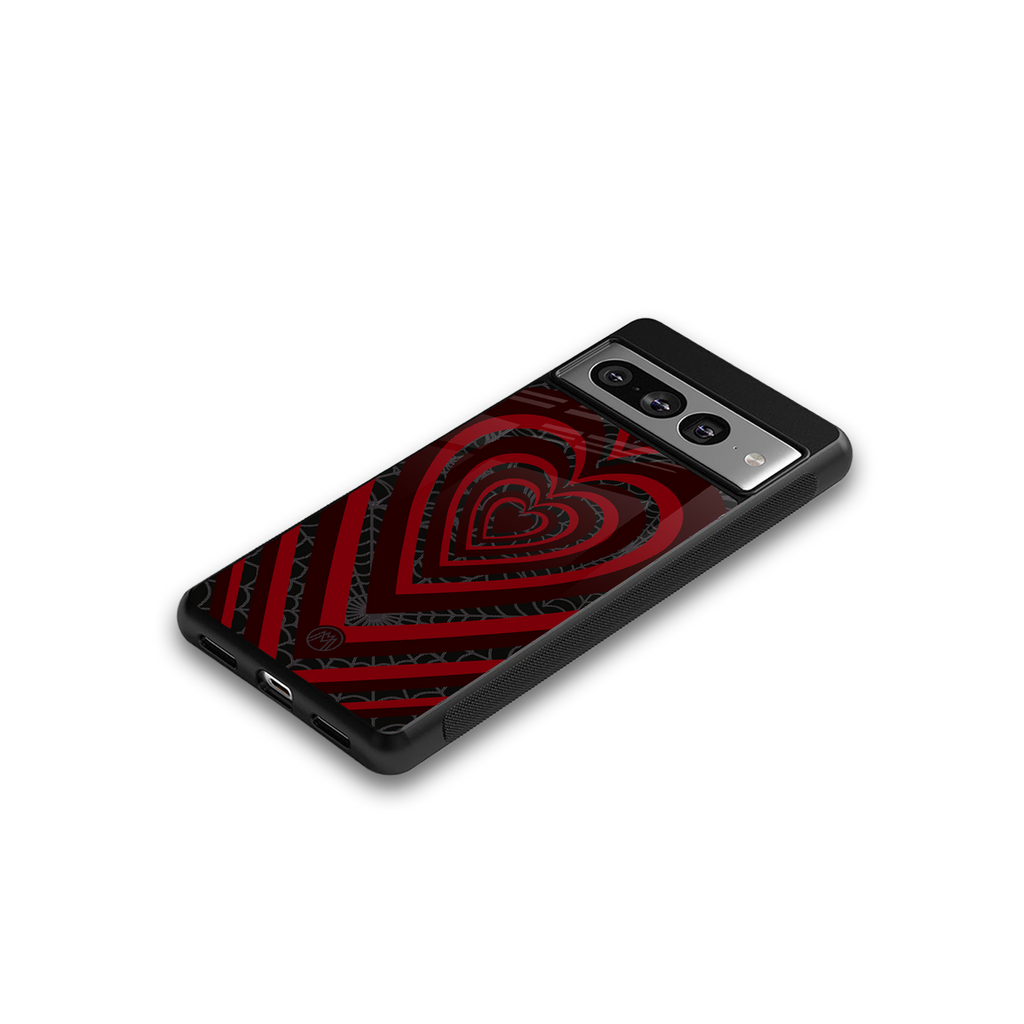 y2k hearts x spider back phone cover | glass case for google pixel 7 pro