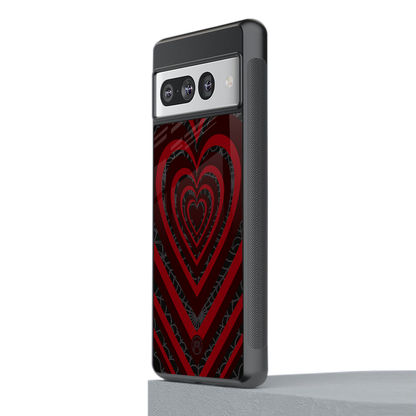 y2k hearts x spider back phone cover | glass case for google pixel 7 pro