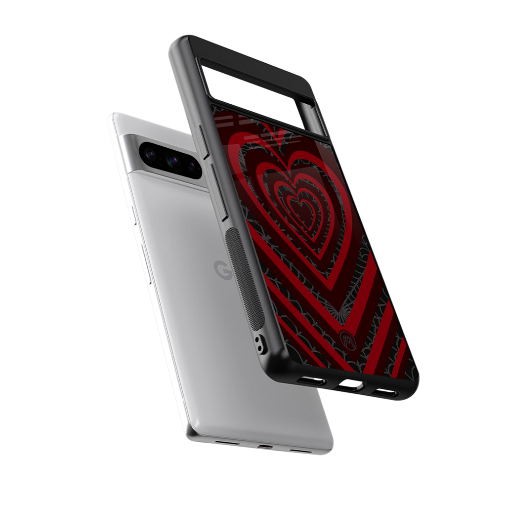 y2k hearts x spider back phone cover | glass case for google pixel 8 pro
