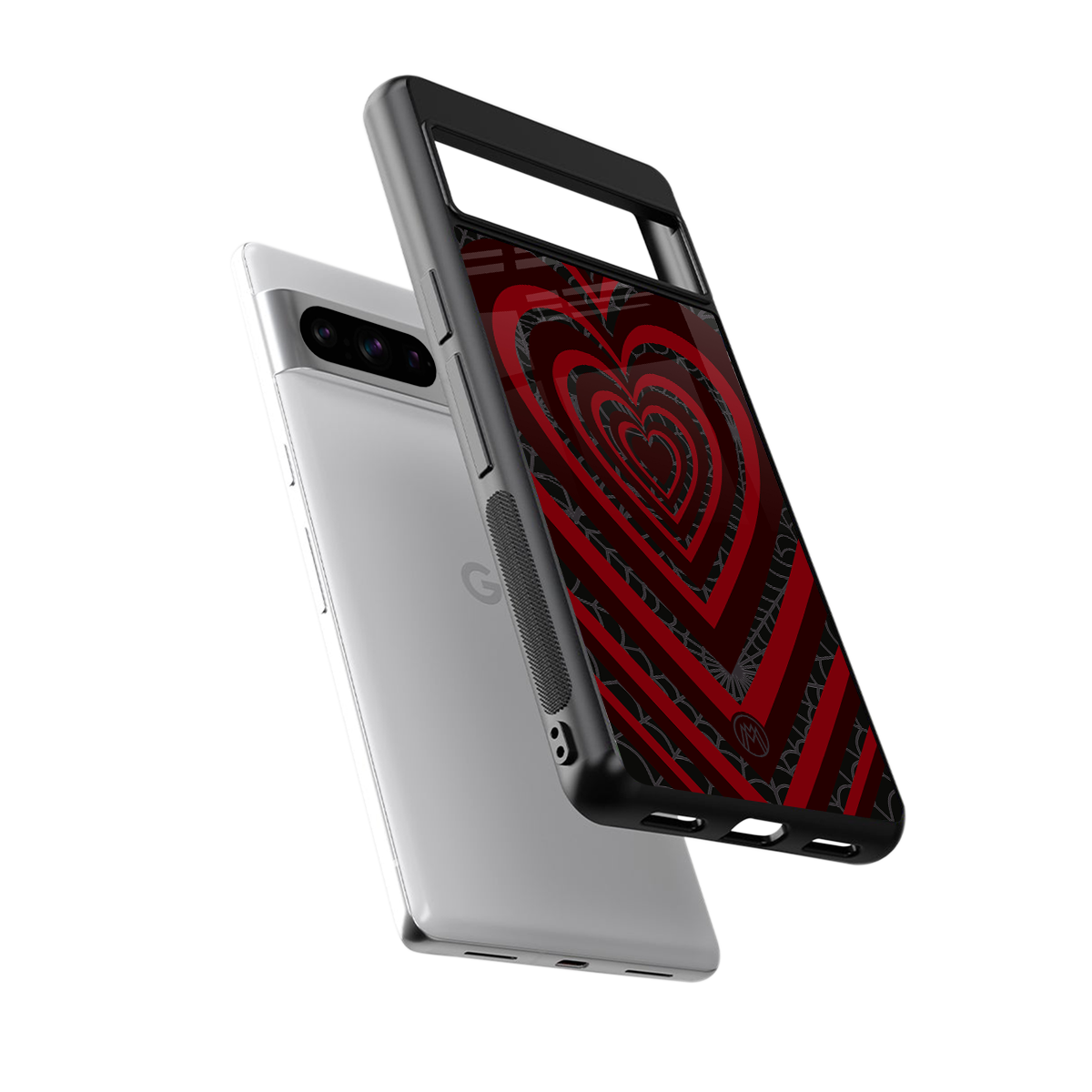 y2k hearts x spider back phone cover | glass case for google pixel 8 pro