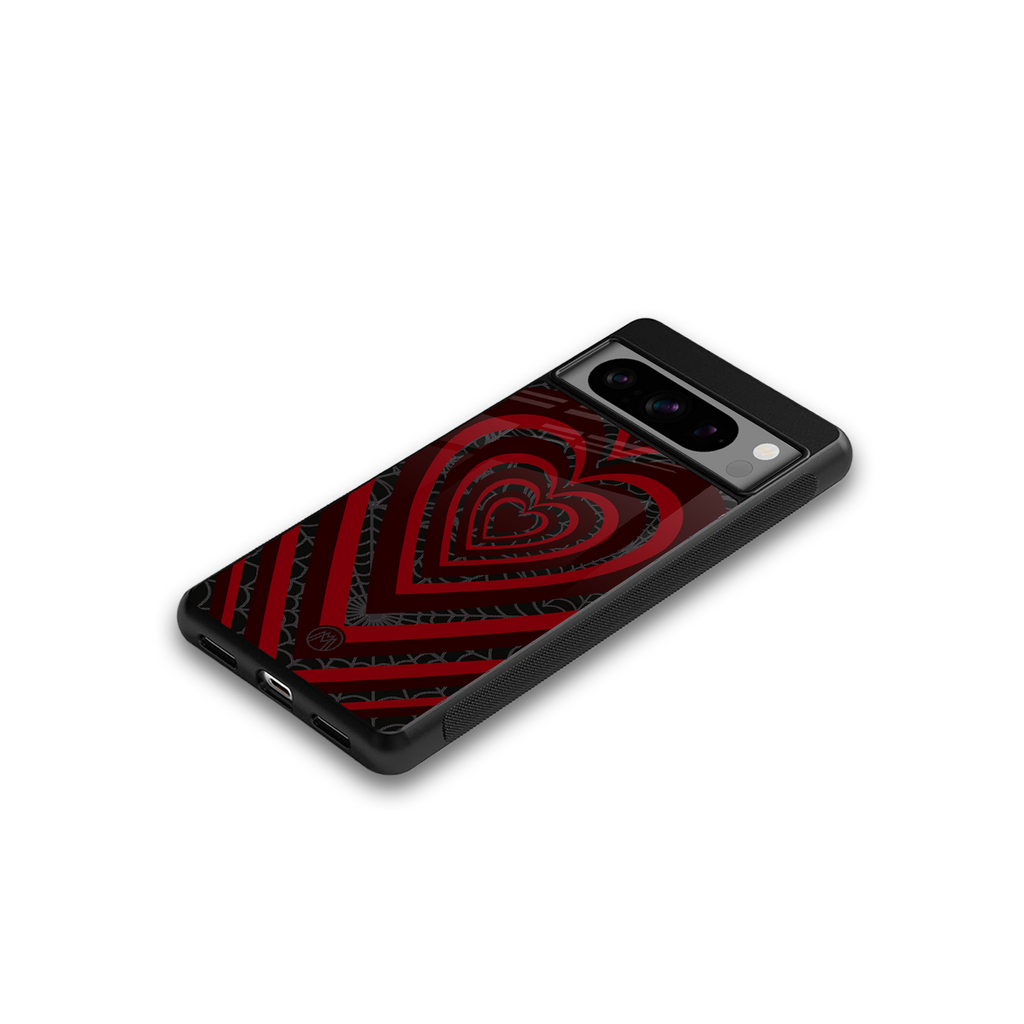 y2k hearts x spider back phone cover | glass case for google pixel 8 pro