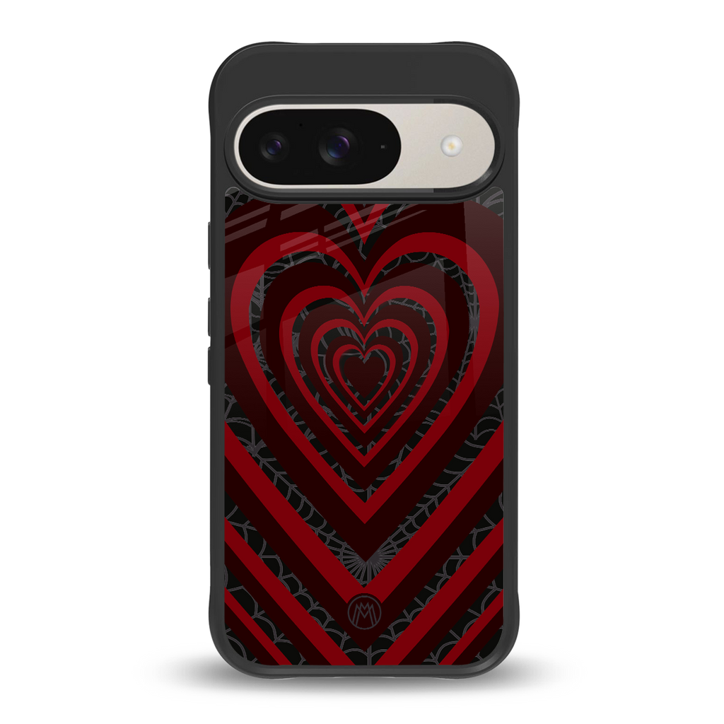 y2k hearts x spider back phone cover | glass case for google pixel 9
