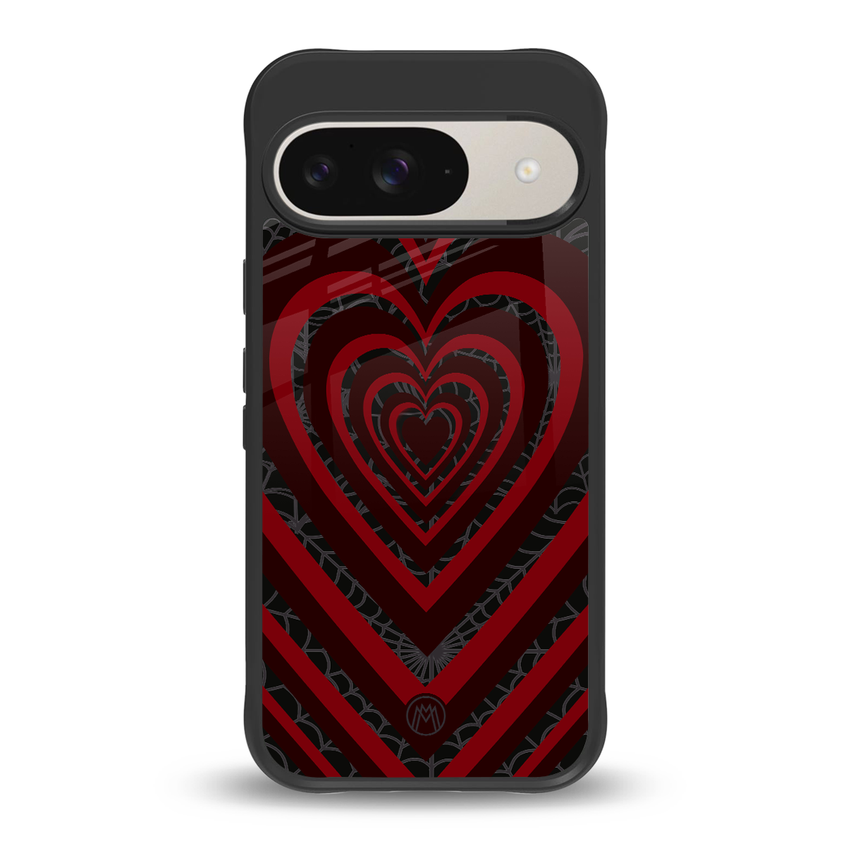 y2k hearts x spider back phone cover | glass case for google pixel 9
