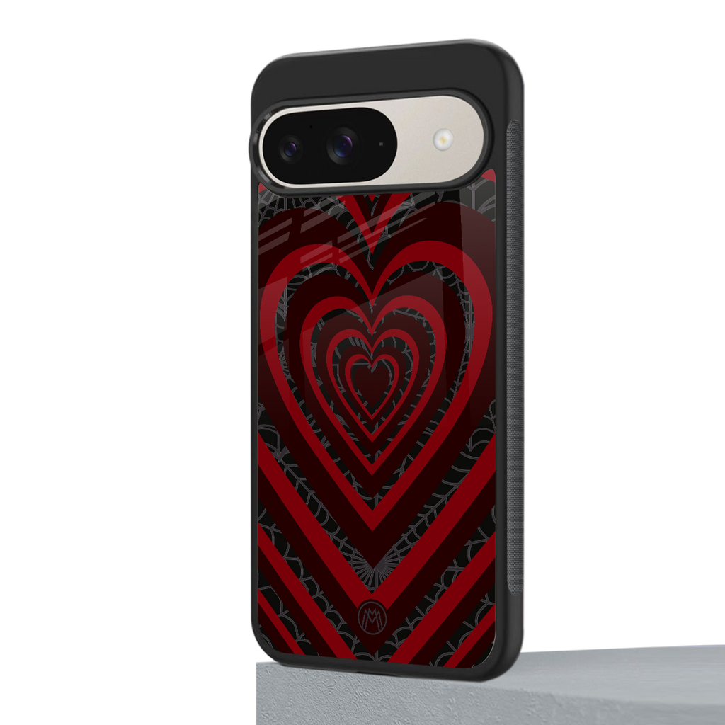 y2k hearts x spider back phone cover | glass case for google pixel 9