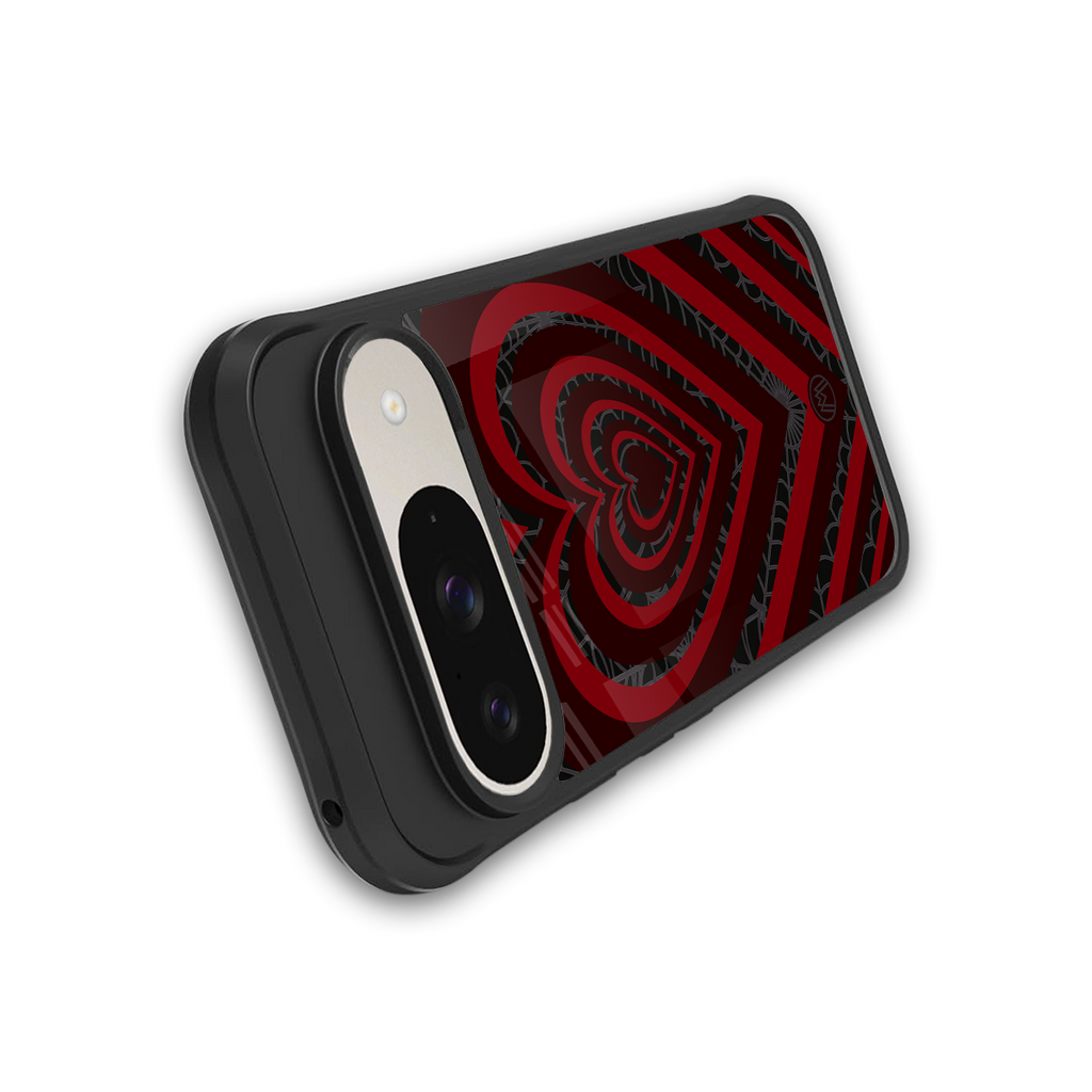 y2k hearts x spider back phone cover | glass case for google pixel 9