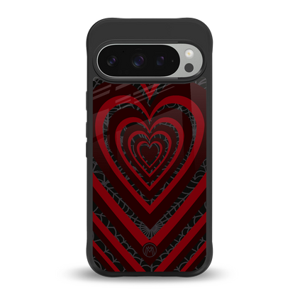 y2k hearts x spider back phone cover | glass case for google pixel 9 pro xl