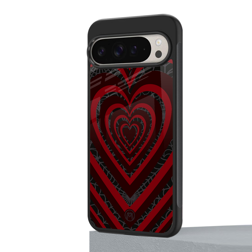 y2k hearts x spider back phone cover | glass case for google pixel 9 pro xl