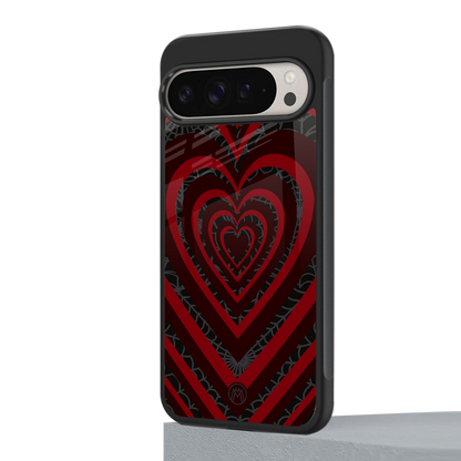 y2k hearts x spider back phone cover | glass case for google pixel 9 pro xl