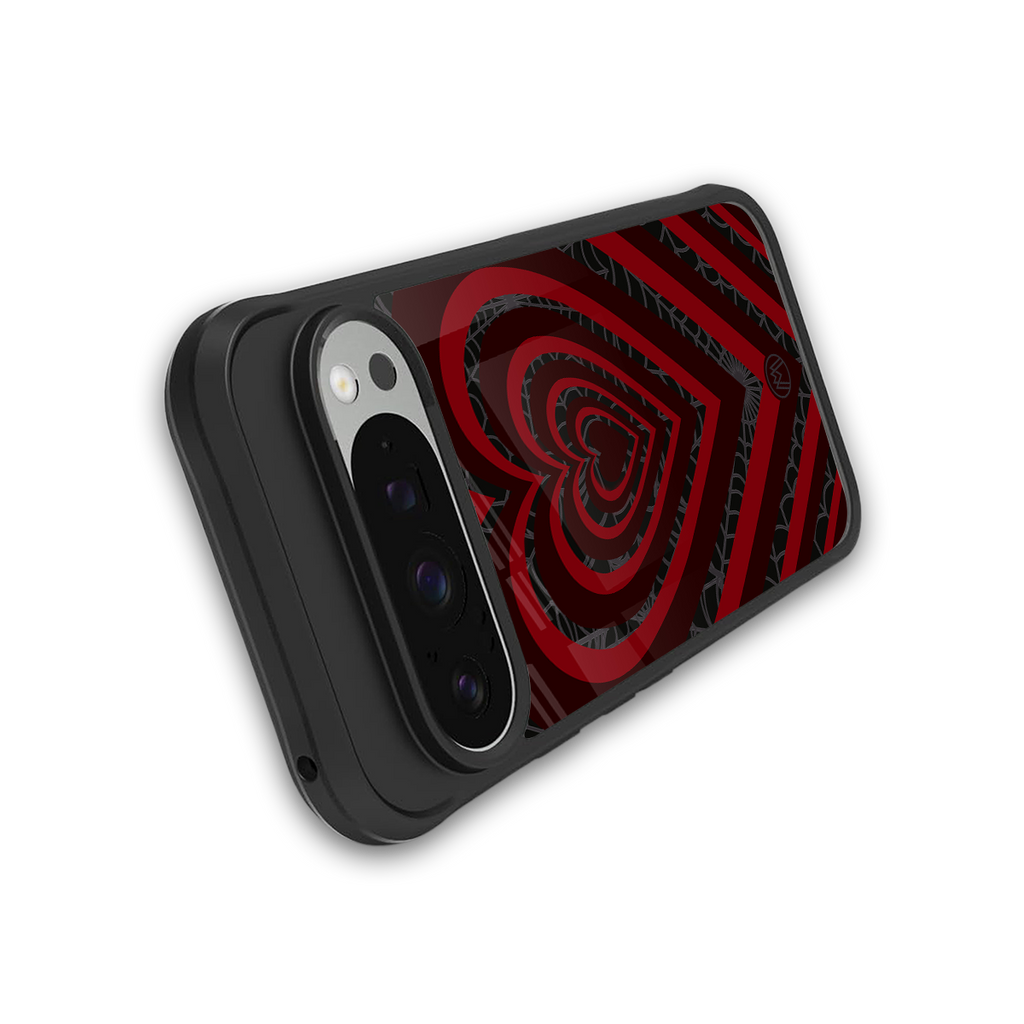 y2k hearts x spider back phone cover | glass case for google pixel 9 pro xl