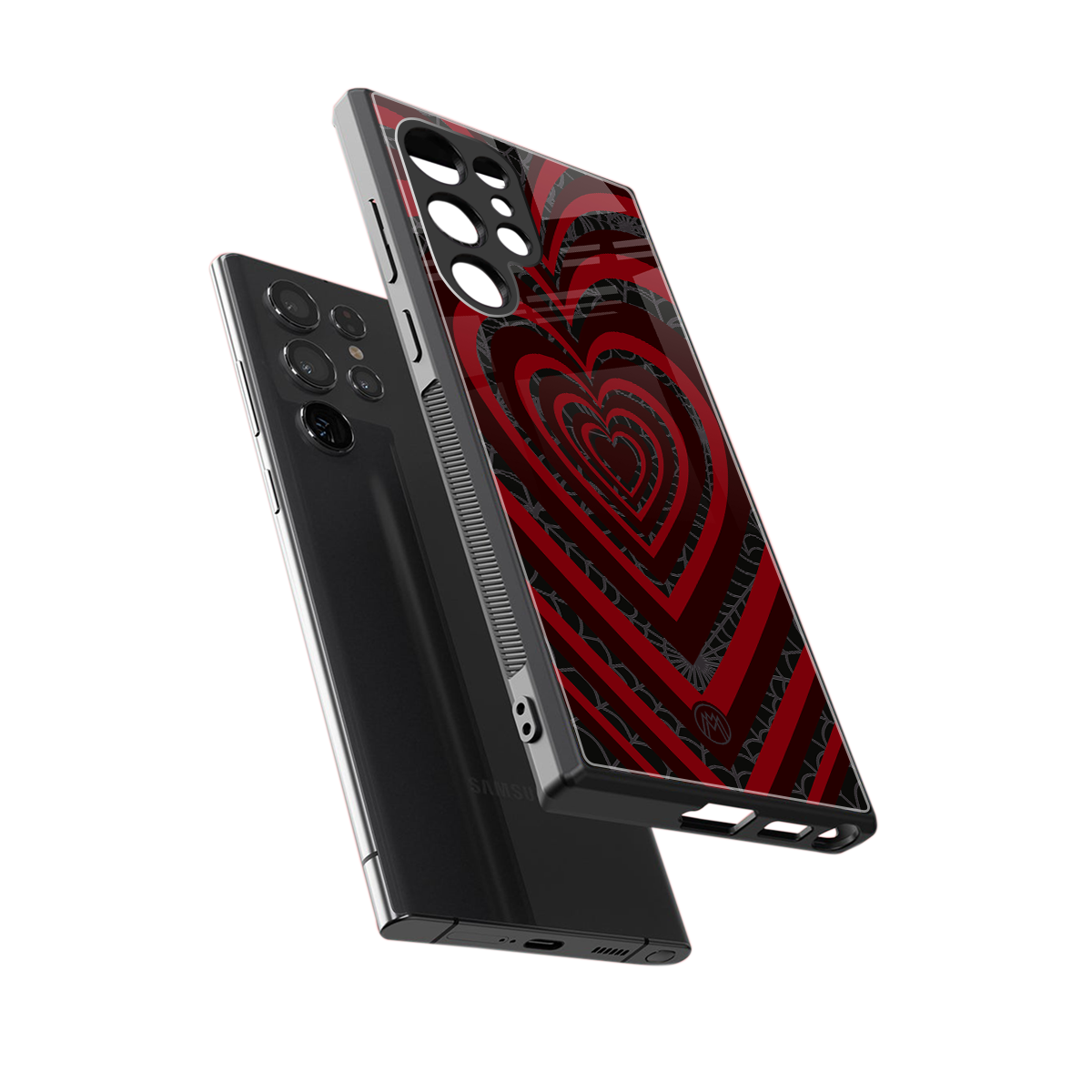 y2k hearts x spider back phone cover | glass case for samsung galaxy s24 ultra