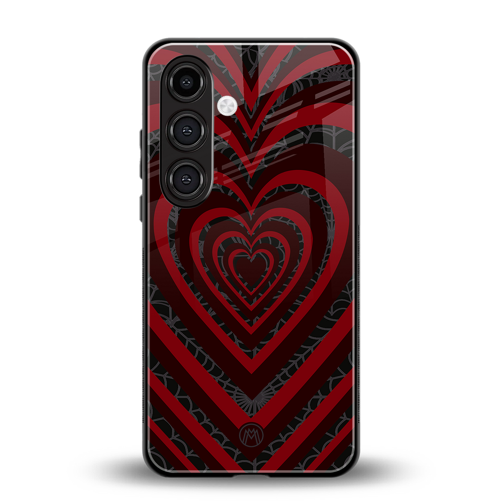 y2k hearts x spider back phone cover | glass case for samsung galaxy s24 plus