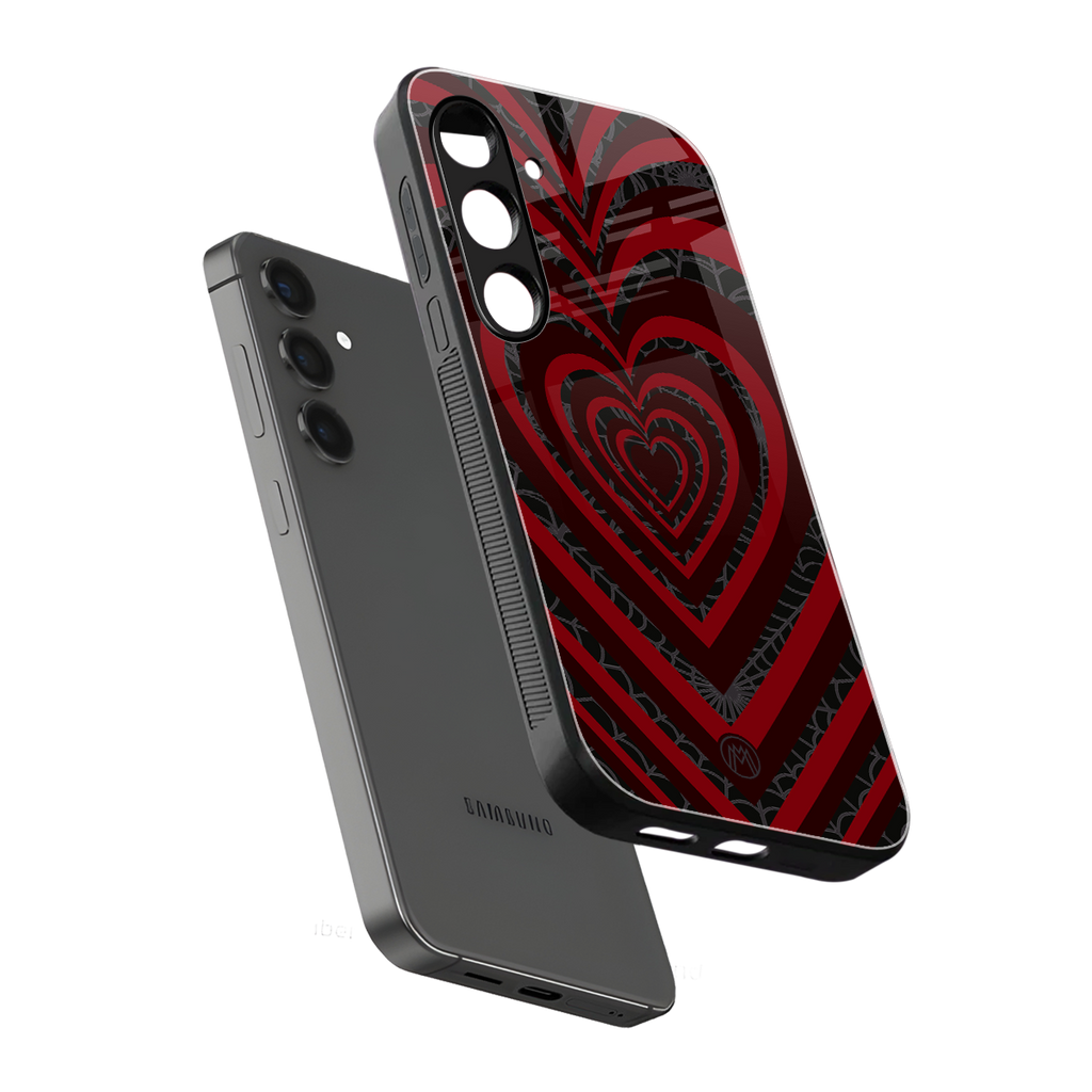 y2k hearts x spider back phone cover | glass case for samsung galaxy s24 plus