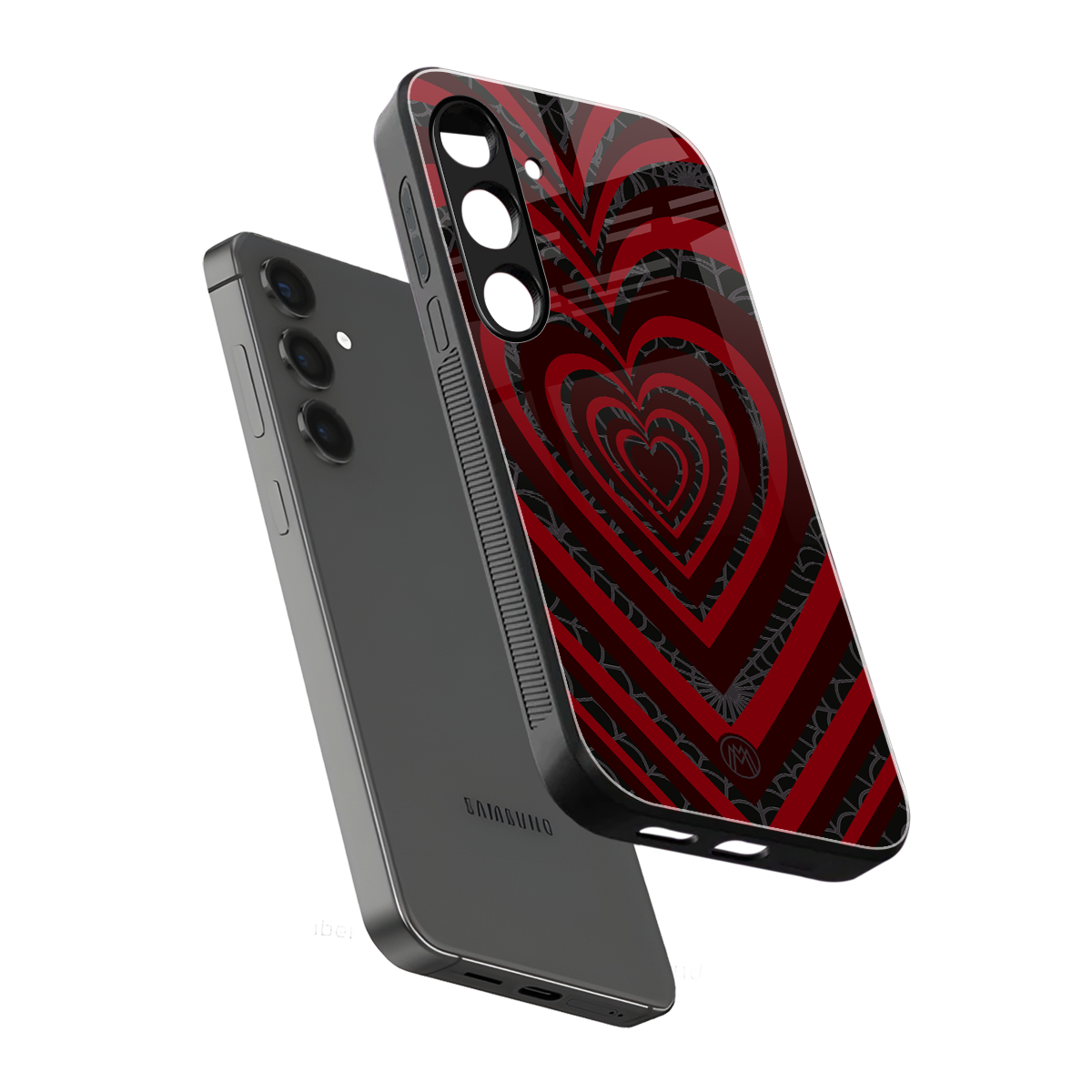 y2k hearts x spider back phone cover | glass case for samsung galaxy s24 fe