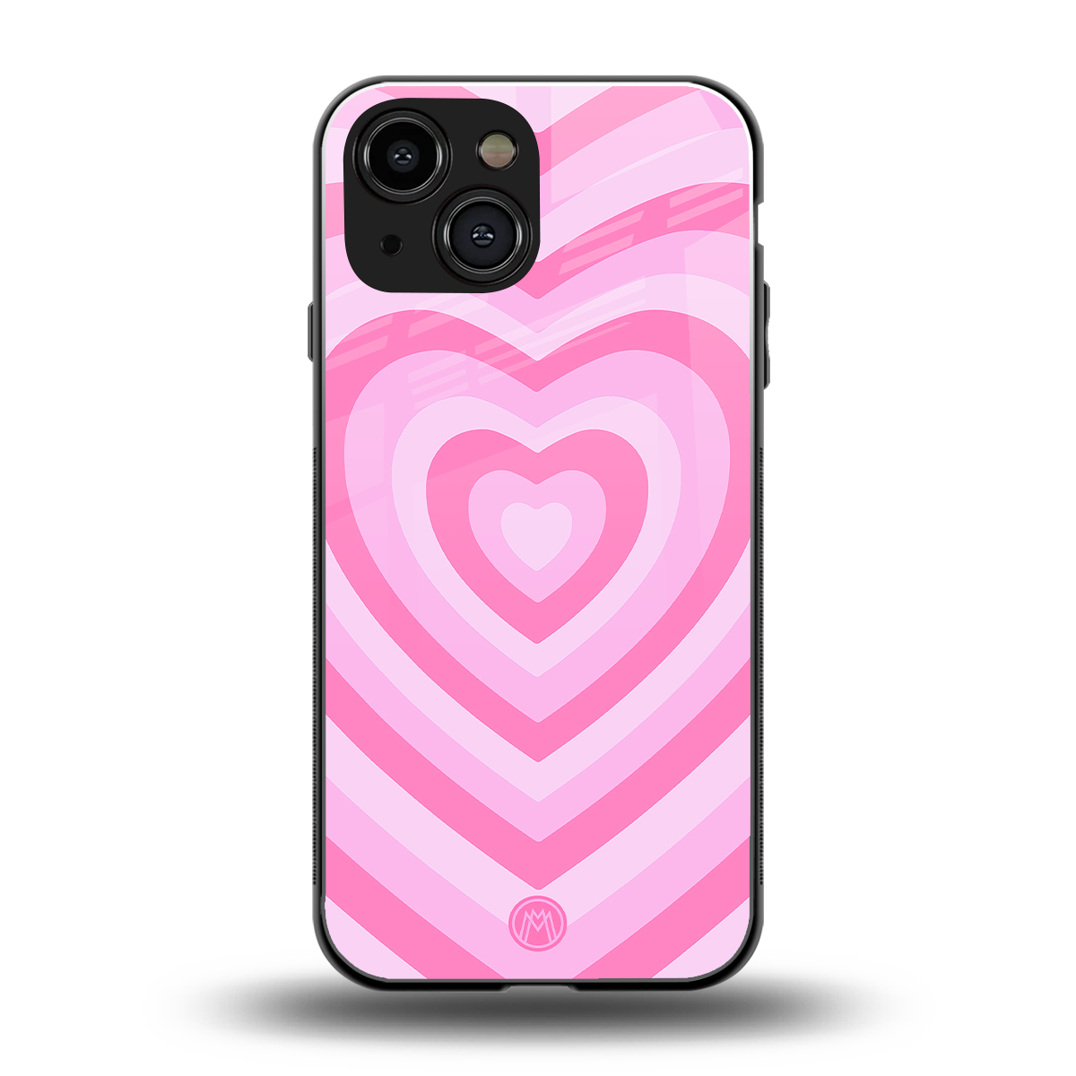 y2k pink hearts aesthetic back phone cover | glass case for iphone 13 mini