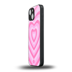 y2k pink hearts aesthetic back phone cover | glass case for iphone 13 mini