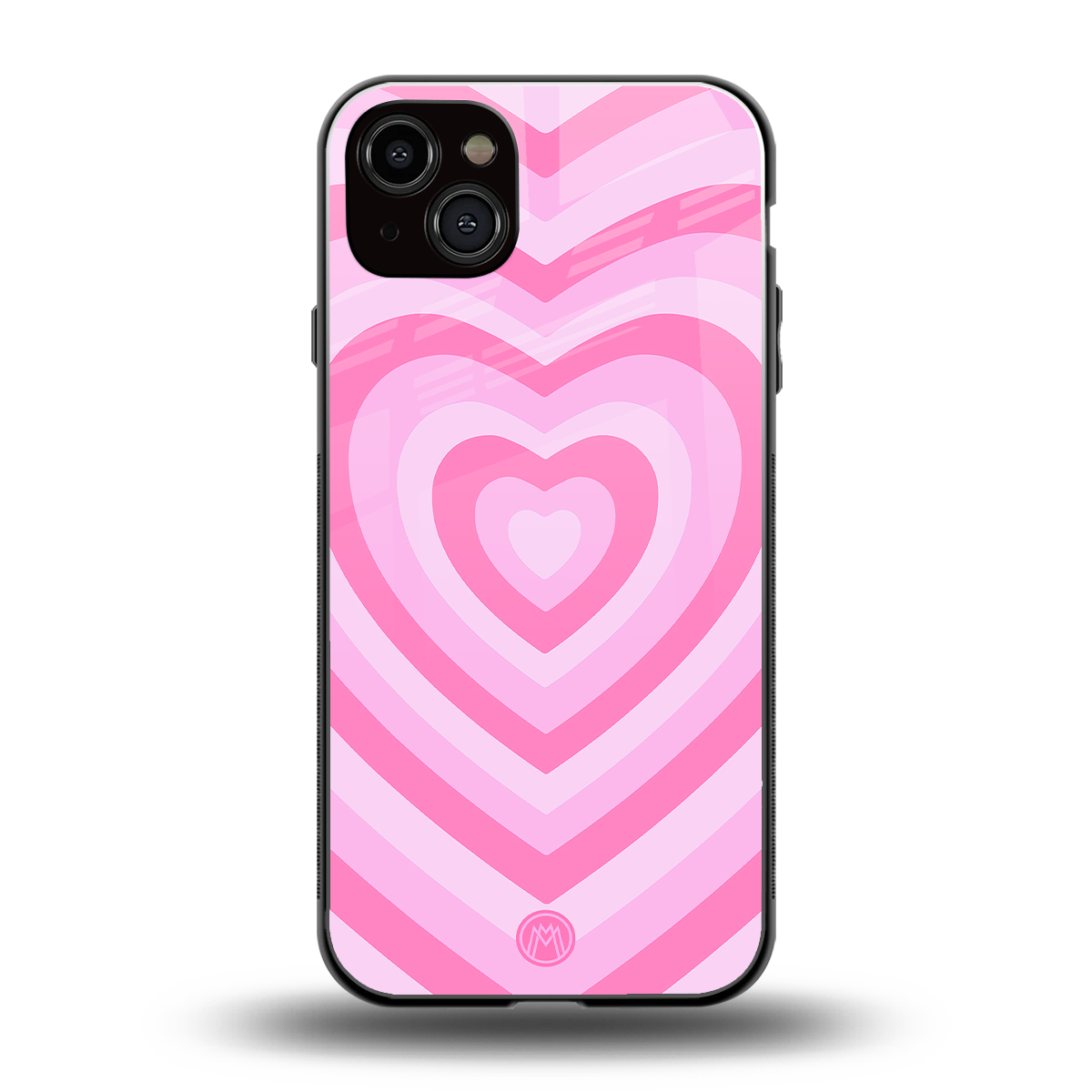 y2k pink hearts aesthetic back phone cover | glass case for iphone 15 plus