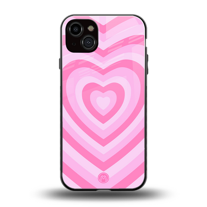 y2k pink hearts aesthetic back phone cover | glass case for iphone 14 plus