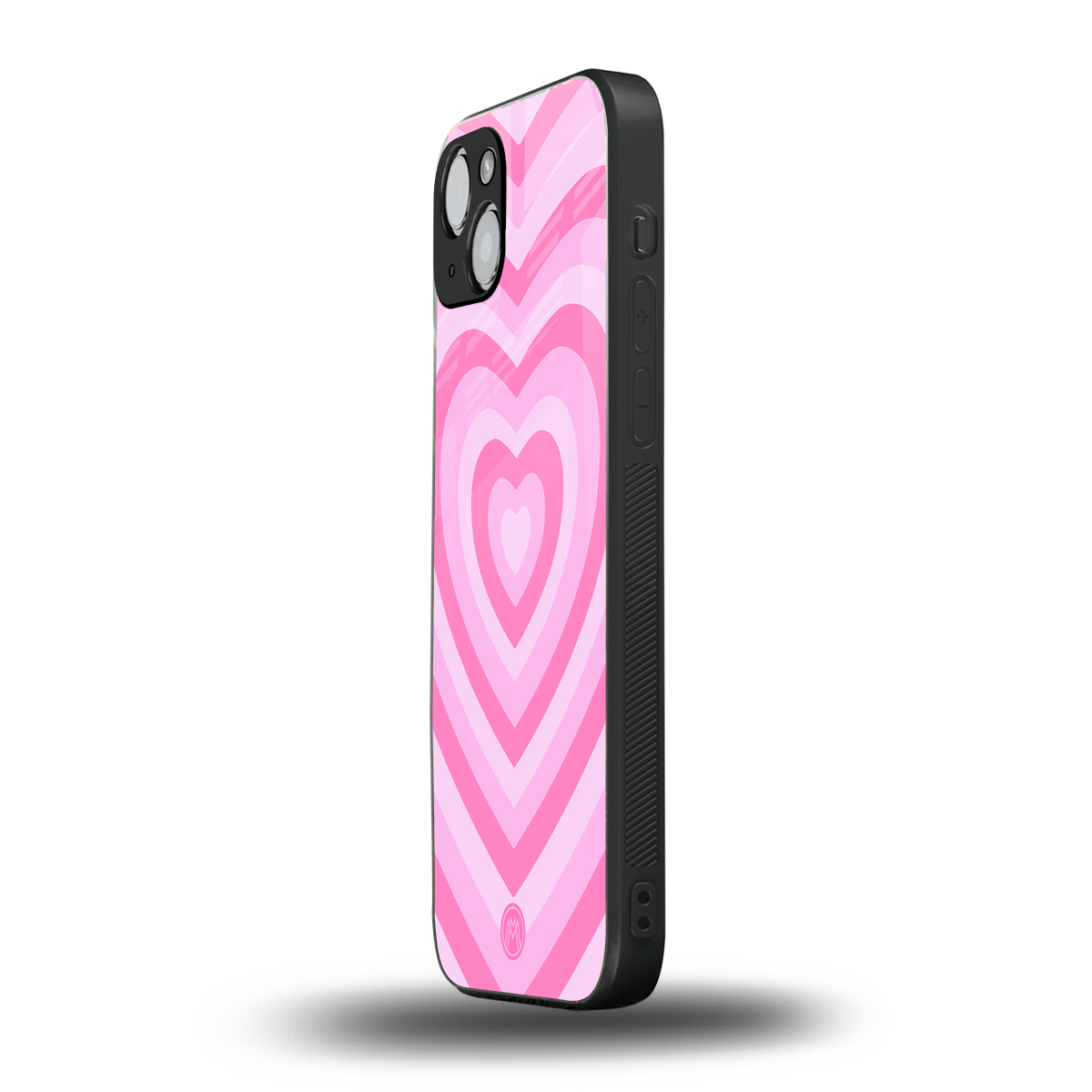 y2k pink hearts aesthetic back phone cover | glass case for iphone 15 plus