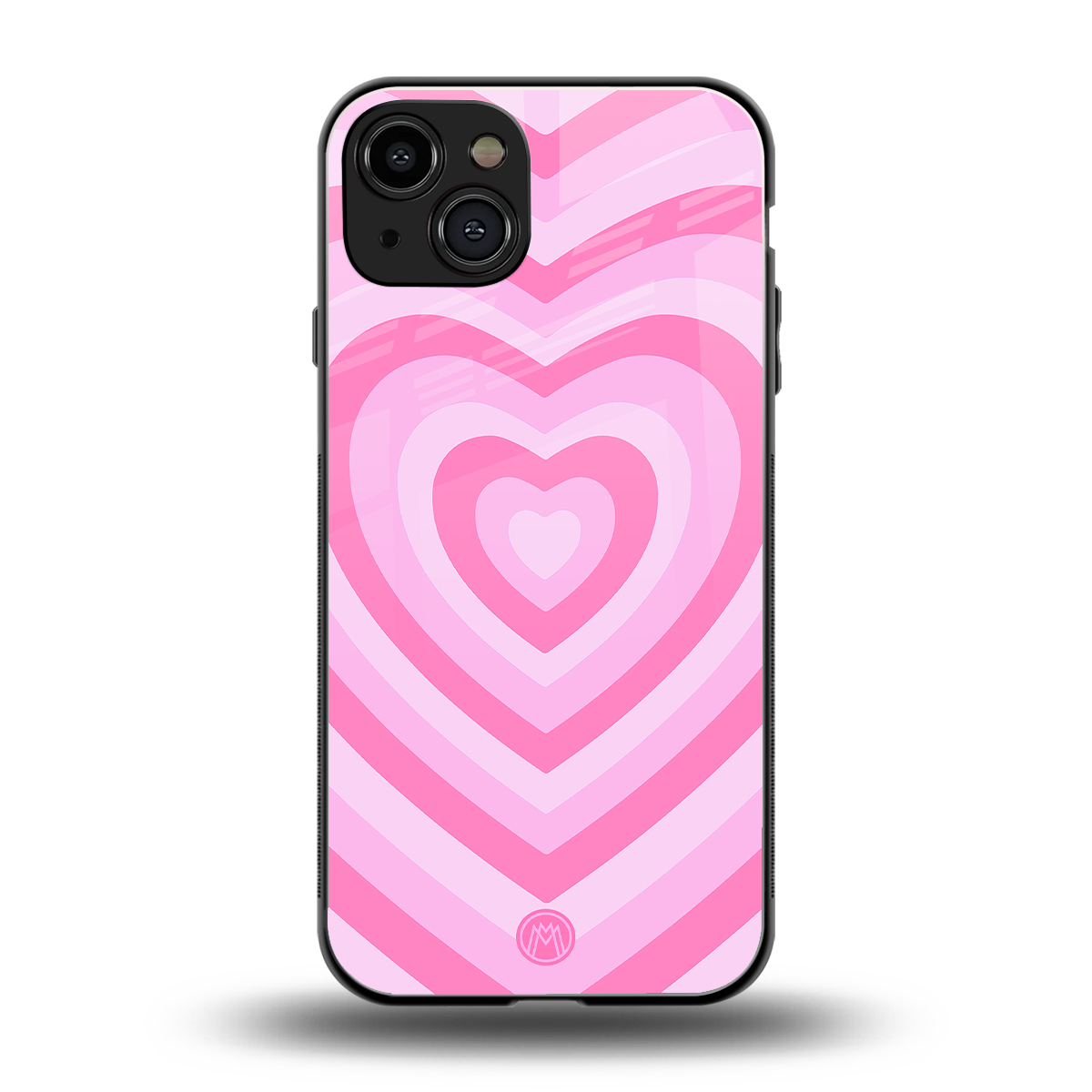 y2k pink hearts aesthetic back phone cover | glass case for iphone 15